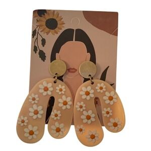 Daisy Earrings Statement Dangle Drop Earrings‎ Funky Boho Hippie Chic